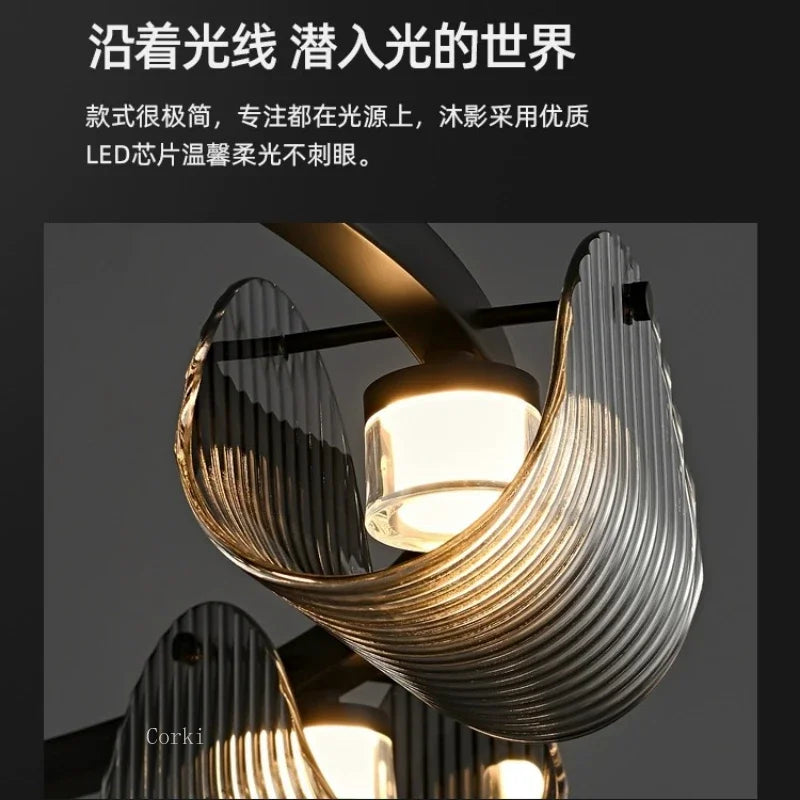 Art Deco design glass pendant light with adjustable dimming - vue 4 sur 8