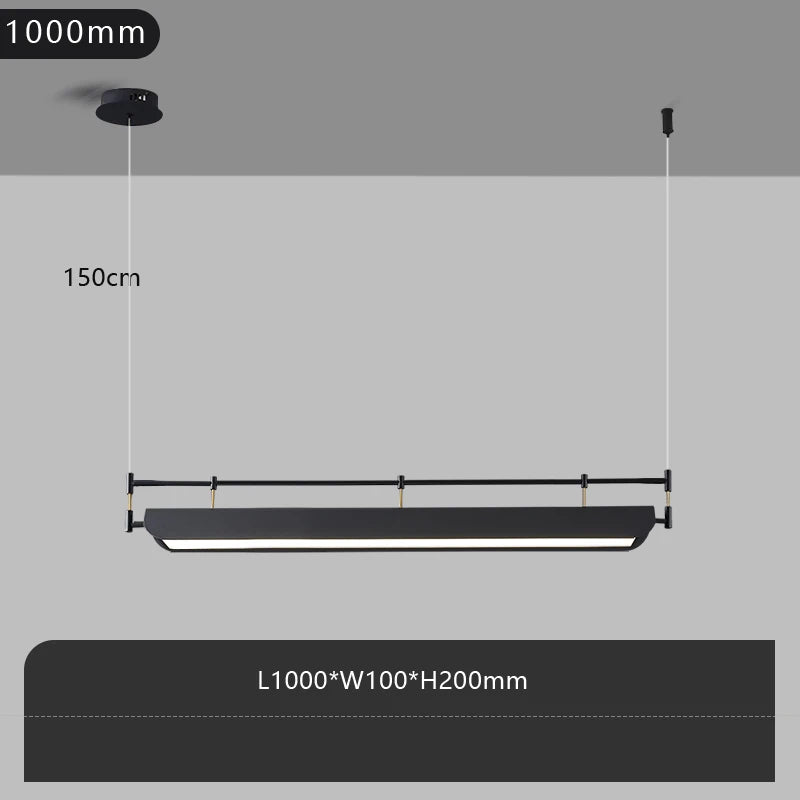 Nordic long designer pendant light for office and commercial spaces - vue 8 sur 9