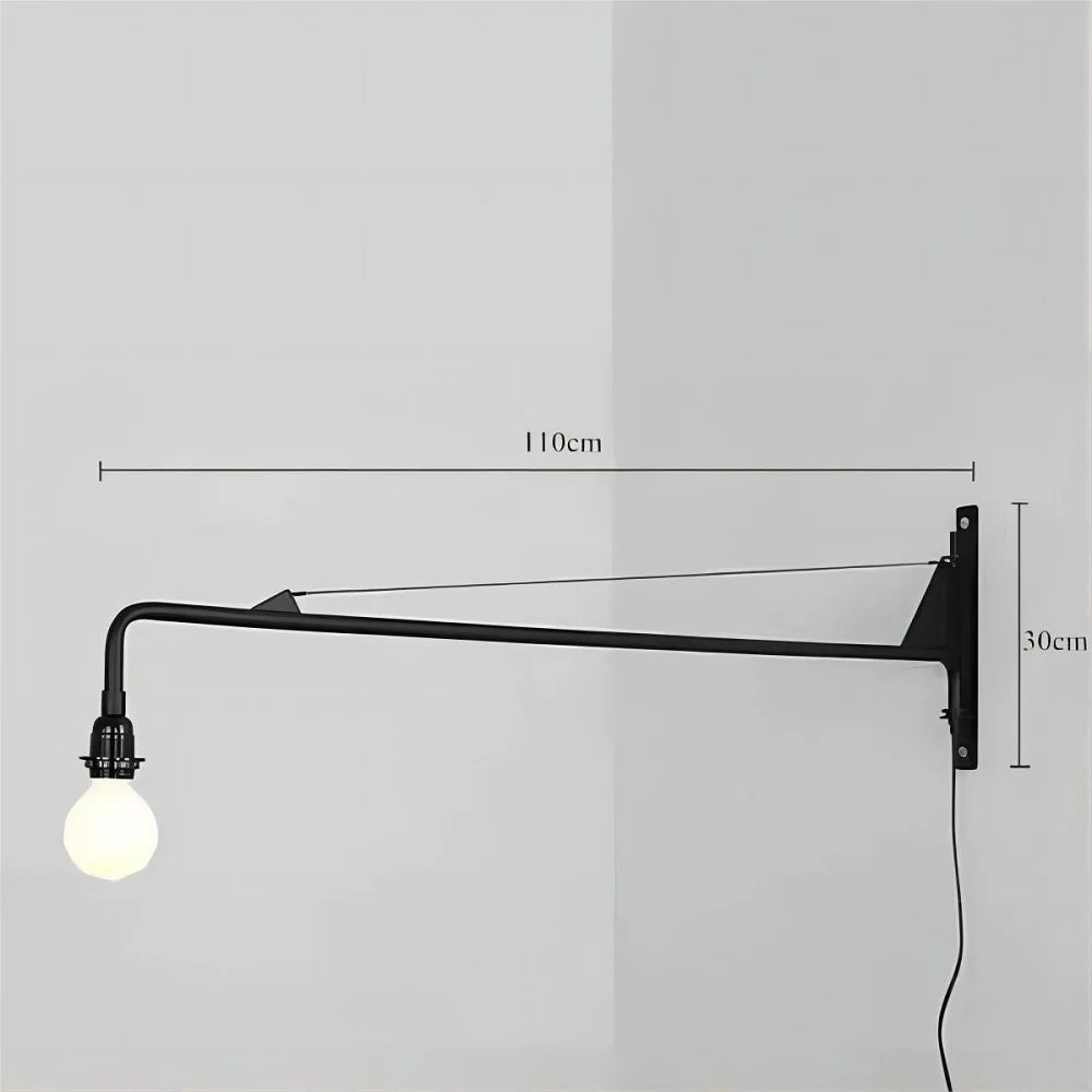 retro long arm industrial wall light for bar and restaurant - vue 9 sur 10
