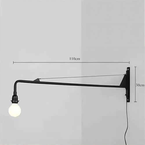 retro long arm industrial wall light for bar and restaurant - vue 9 sur 10