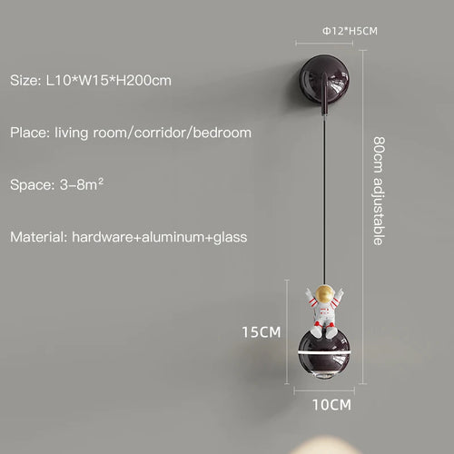 Modern LED astronaut design pendant light - vue 16 sur 18