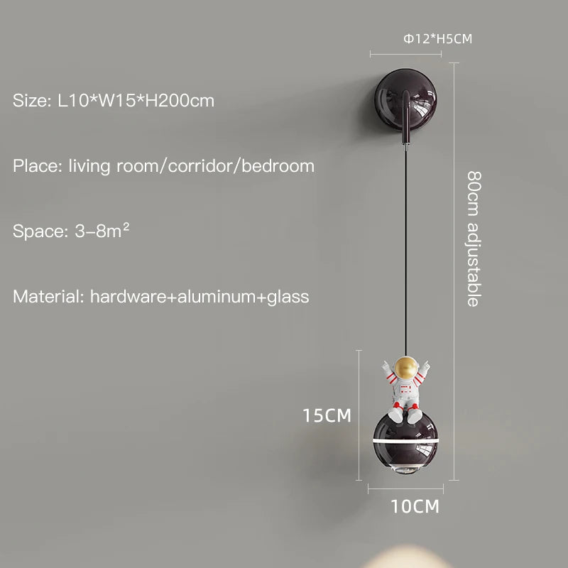 Modern LED astronaut design pendant light - vue 15 sur 18