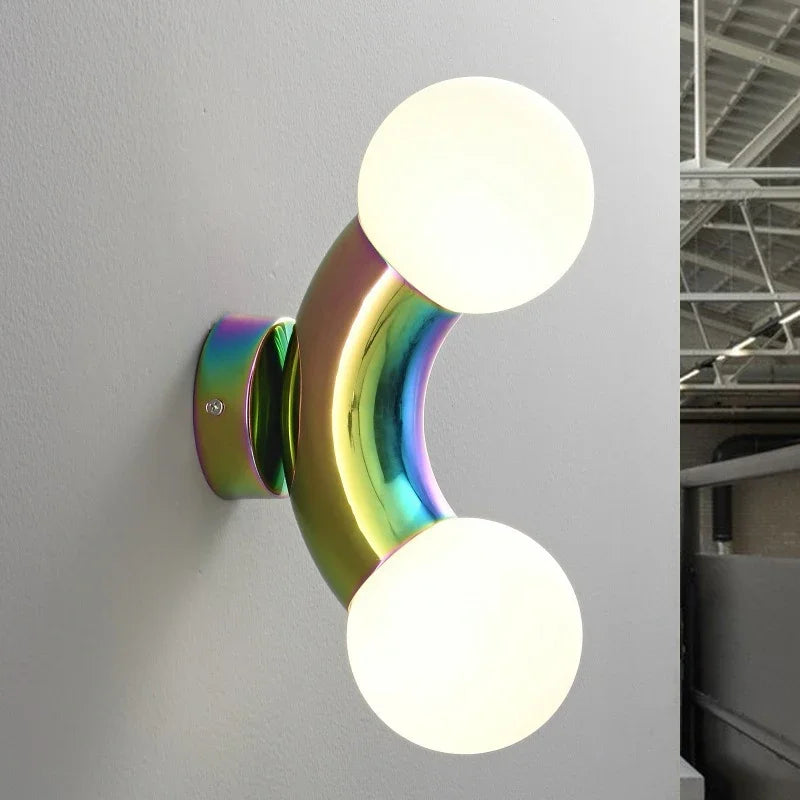 Minimalist curved dome glass wall light