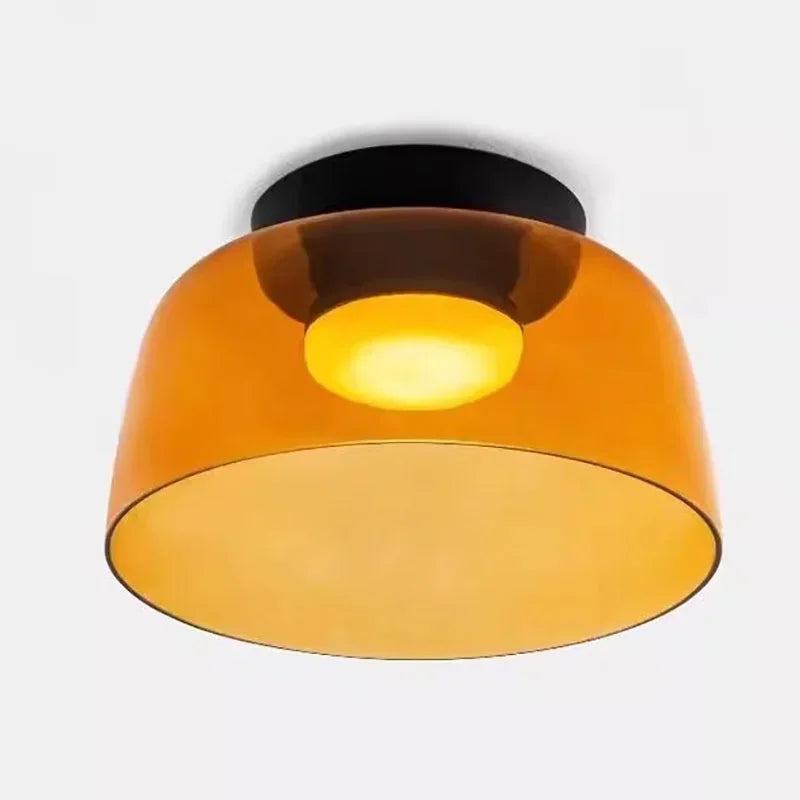 Nordic glass ceiling light for bedroom, medieval style for restaurant, simple modern creative dining room decorative lamp - vue 6 sur 21