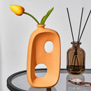 openwork ceramic vase for dried flowers and interior decoration