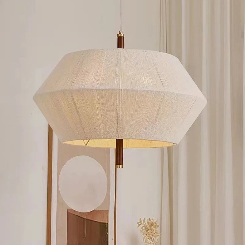 Nordic wabi sabi cotton thread pendant light for interior decoration