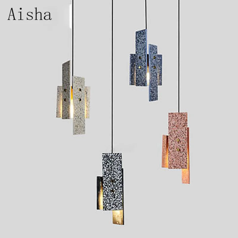 Creative nordic terrazzo pendant light for modern interior decor