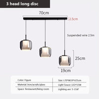 Multi-head glass pendant light for modern interiors
