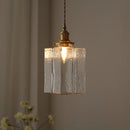 Japanese vintage style glass and brass LED pendant light