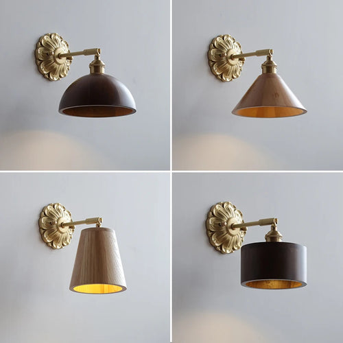 Iwhd walnut wood LED decorative nordic wall light - vue 4 sur 23