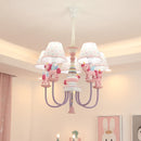 Romantic fabric and resin chandelier for children