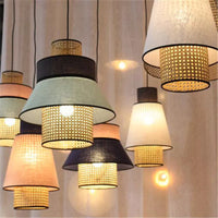 Handwoven nordic rattan pendant light