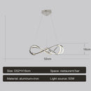 Modern LED chandelier with remote control, elegant curved design
