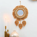 hand woven decorative round wall mirrors for home
