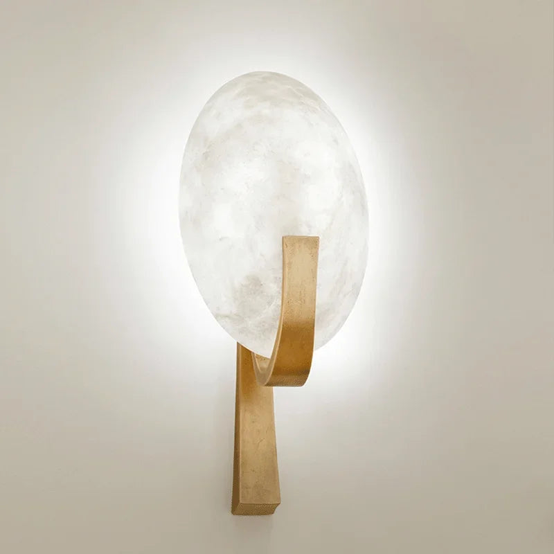 Modern nordic marble and copper wall light
