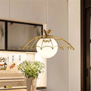Nordic style glass LED pendant light with golden hat for decoration
