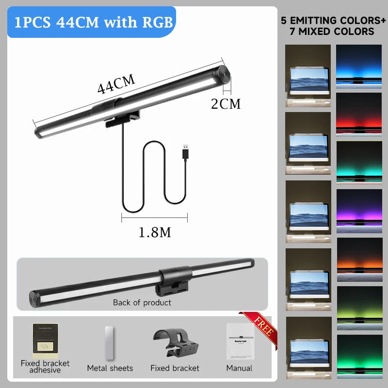 Portable USB desk lamp with RGB mood lighting