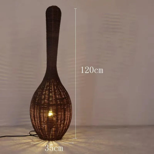 Wabi sabi bamboo floor lamp for unique interior decor - vue 18 sur 18
