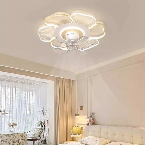 Modern ceiling light with 360-degree rotating fan for stylish lighting - vue 5 sur 6