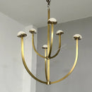 Spanish natural marble retro style copper and LED chandelier