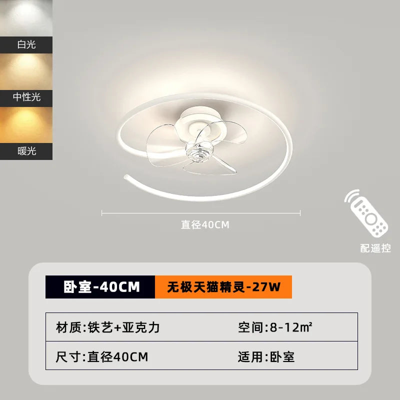Modern LED ceiling light with energy-saving lighting and remote control - vue 9 sur 16
