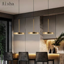 Elegant nordic-style circular iron pendant light for interior