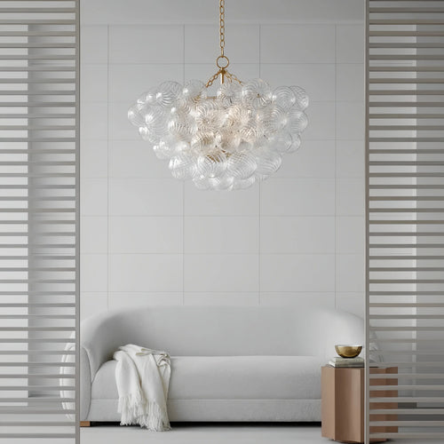 Modern glass bubble pendant chandelier for elegant interiors - vue 3 sur 12