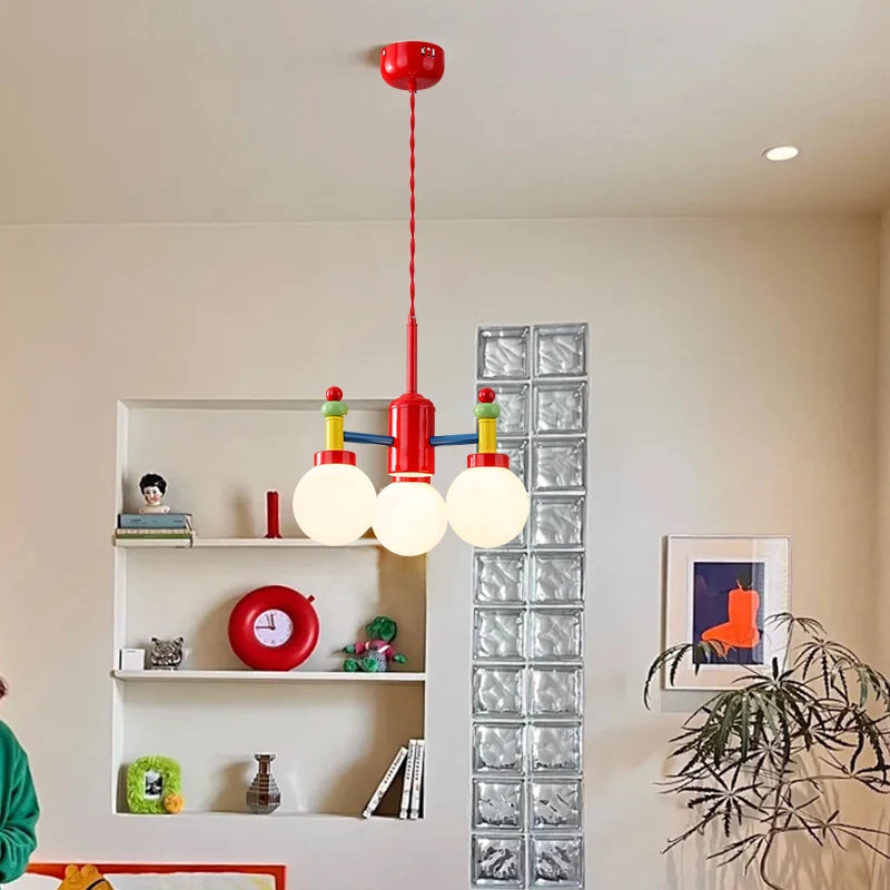 Modern LED chandelier for children's room, medieval memphis style - vue 3 sur 7