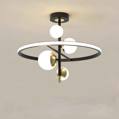 Modern simple nordic LED ball chandelier for indoor lighting - vue 6 sur 16