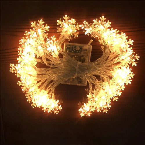 Snowflake LED light garland for Christmas decoration - vue 7 sur 8