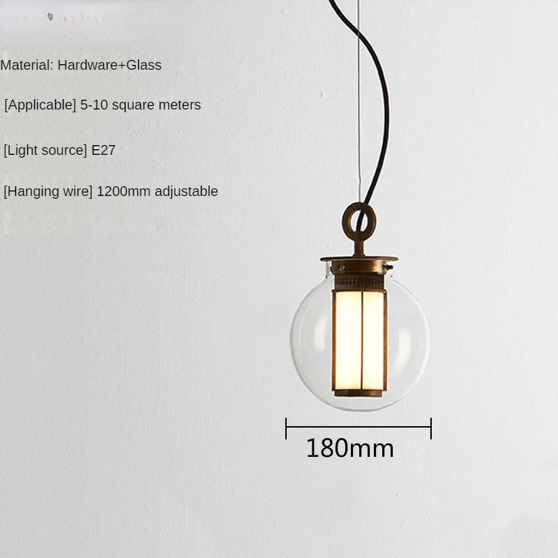 Minimalist glass pendant light for bar and restaurant - vue 8 sur 9