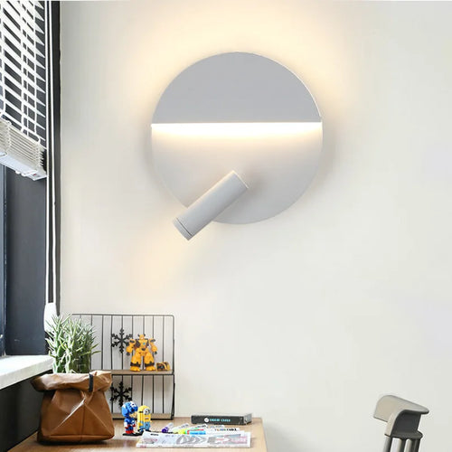 modern wall light with designer switch rotary backlight - vue 2 sur 11