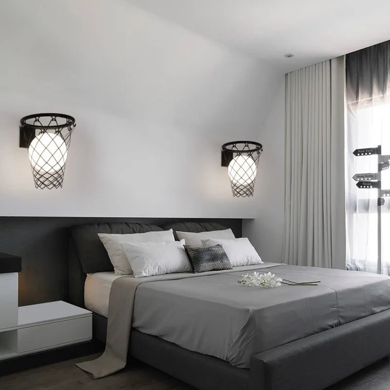 Creative nordic basketball wall light - vue 4 sur 8