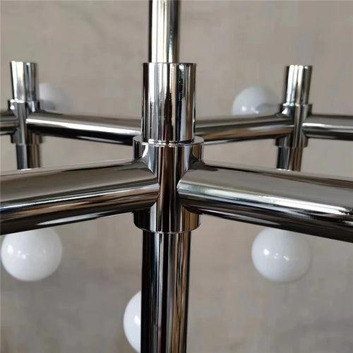 Modern Nordic design glass and metal chandelier - vue 7 sur 7