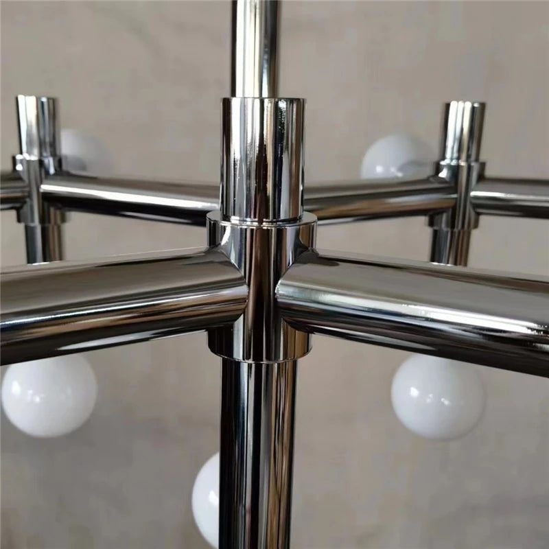 Modern Nordic design glass and metal chandelier - vue 6 sur 7
