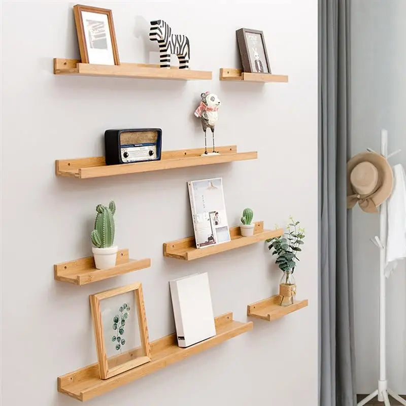 corner wall mount floating wooden shelf decorative storage