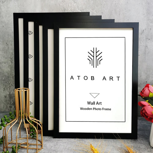 Set of 5 wooden photo frames for wall decorations - vue 2 sur 7