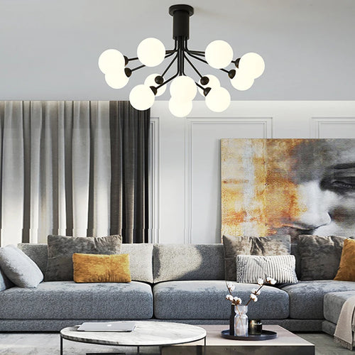 Nordic molecular glass chandelier for interior decoration - vue 2 sur 16