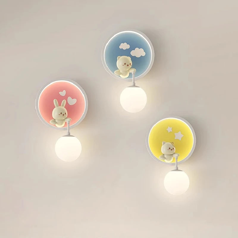 cute rabbit wall light for modern children's room - vue 4 sur 8