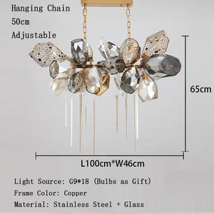 Luxury post-modern glass LED chandelier