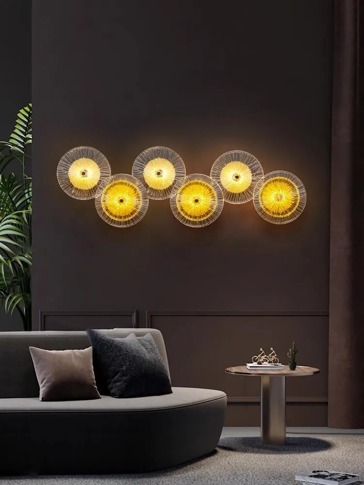 Modern luxury lotus leaf glass wall light