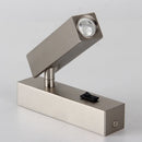 Rotating LED wall light with switch and USB port