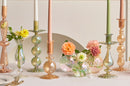 Retro glass taper candle holders for elegant decor