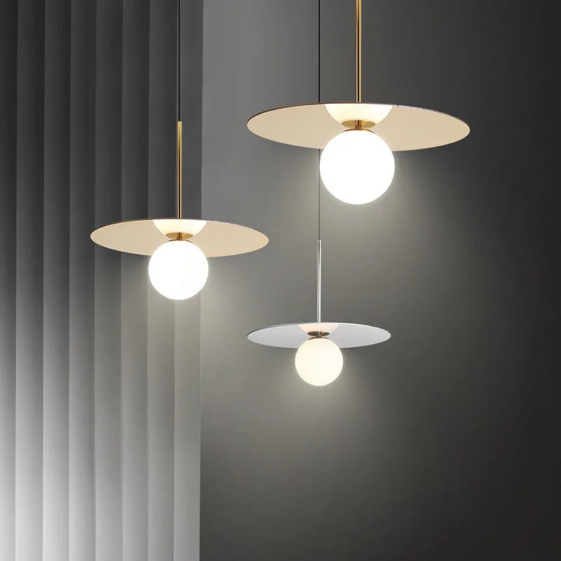 Modern LED glass pendant light for bar and restaurant, Nordic style