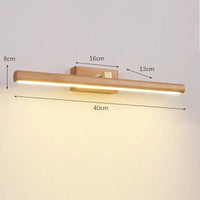 Scandinavian black walnut mirror LED wall lamp