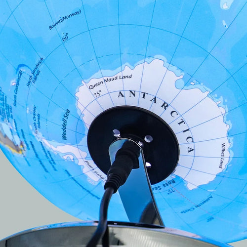 educational rotating globe with light in English for geography - vue 4 sur 18