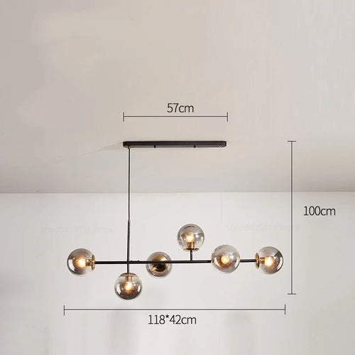 Modern Nordic glass pendant light for living room - vue 11 sur 16