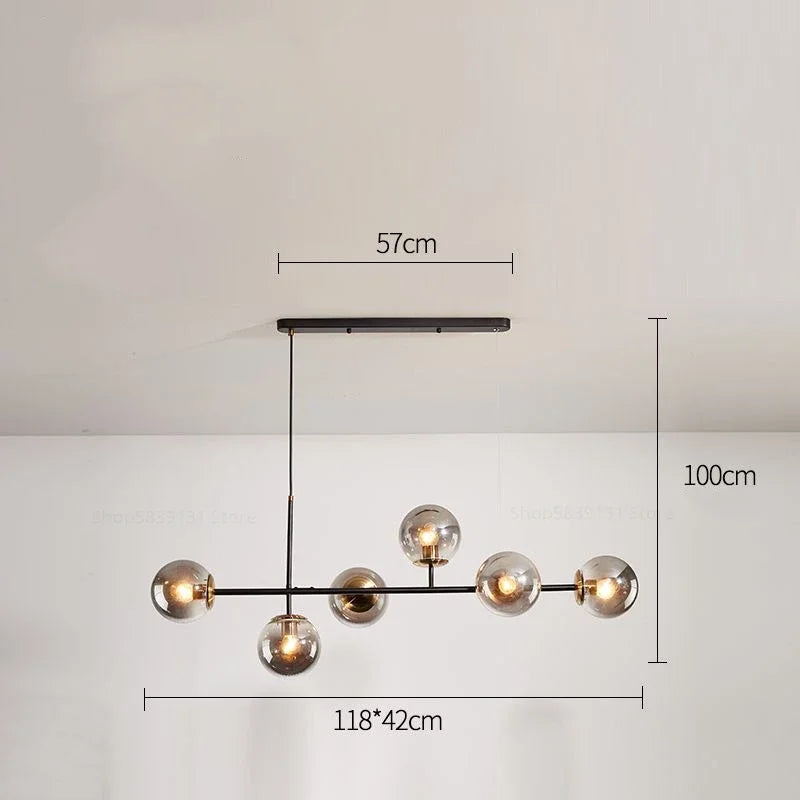 Modern Nordic glass pendant light for living room - vue 10 sur 16