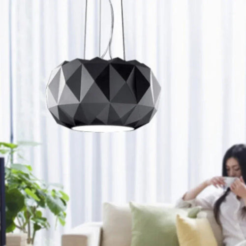 Modern glass pendant light with diamond cut for interior decoration - vue 5 sur 7