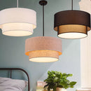 Modern linen effect fabric pendant light